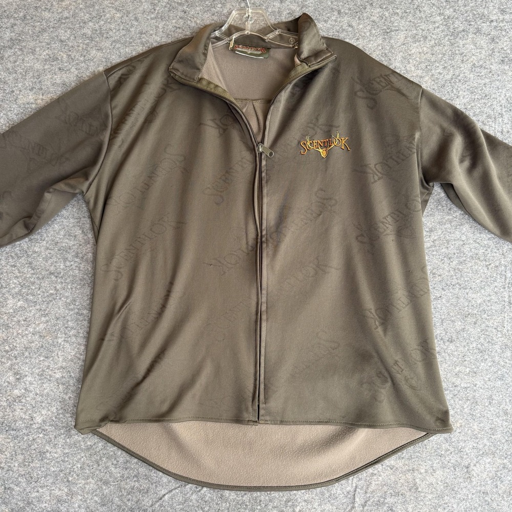Vintage‎ ScentLok Jacket Mens XL Green Softshell Odor Control Hunting Zip READ